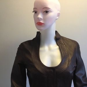 Size 2 Cache Lamb Leather Blazer EUC